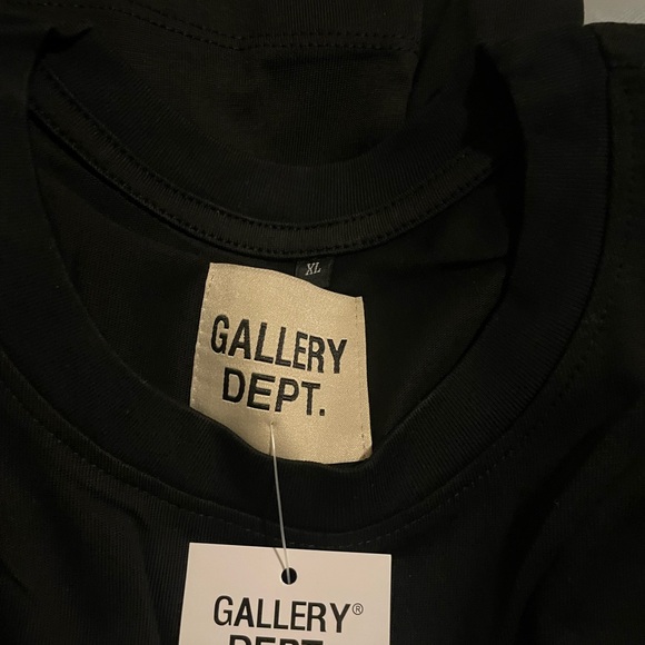 Gallery Dept Black Tee with White Logo - Picture 6 of 6